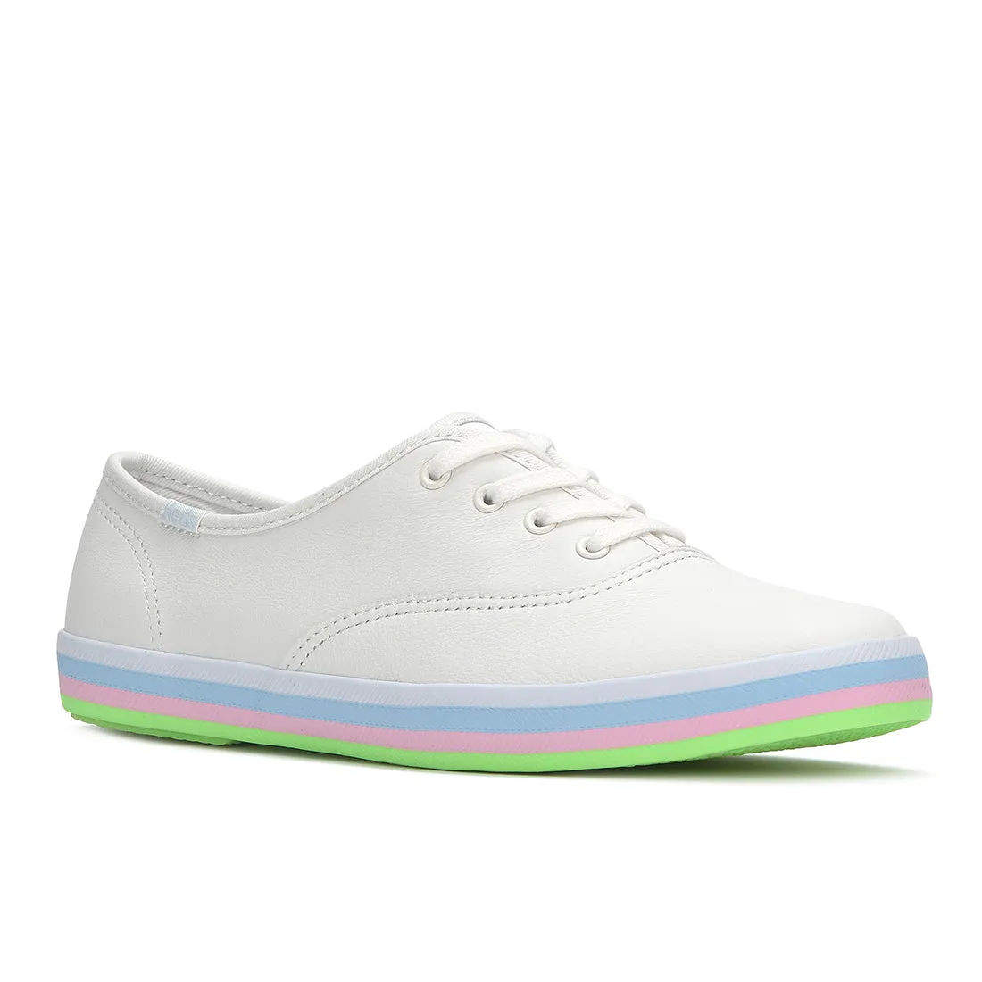 Keds Womens Champion Leather Foxing Stripe Sneaker Snow White