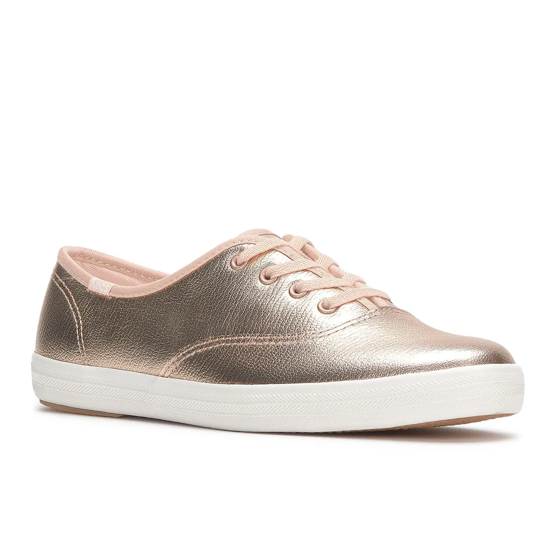 Keds Womens Champion Leather Luxe Sneaker Rose Gold