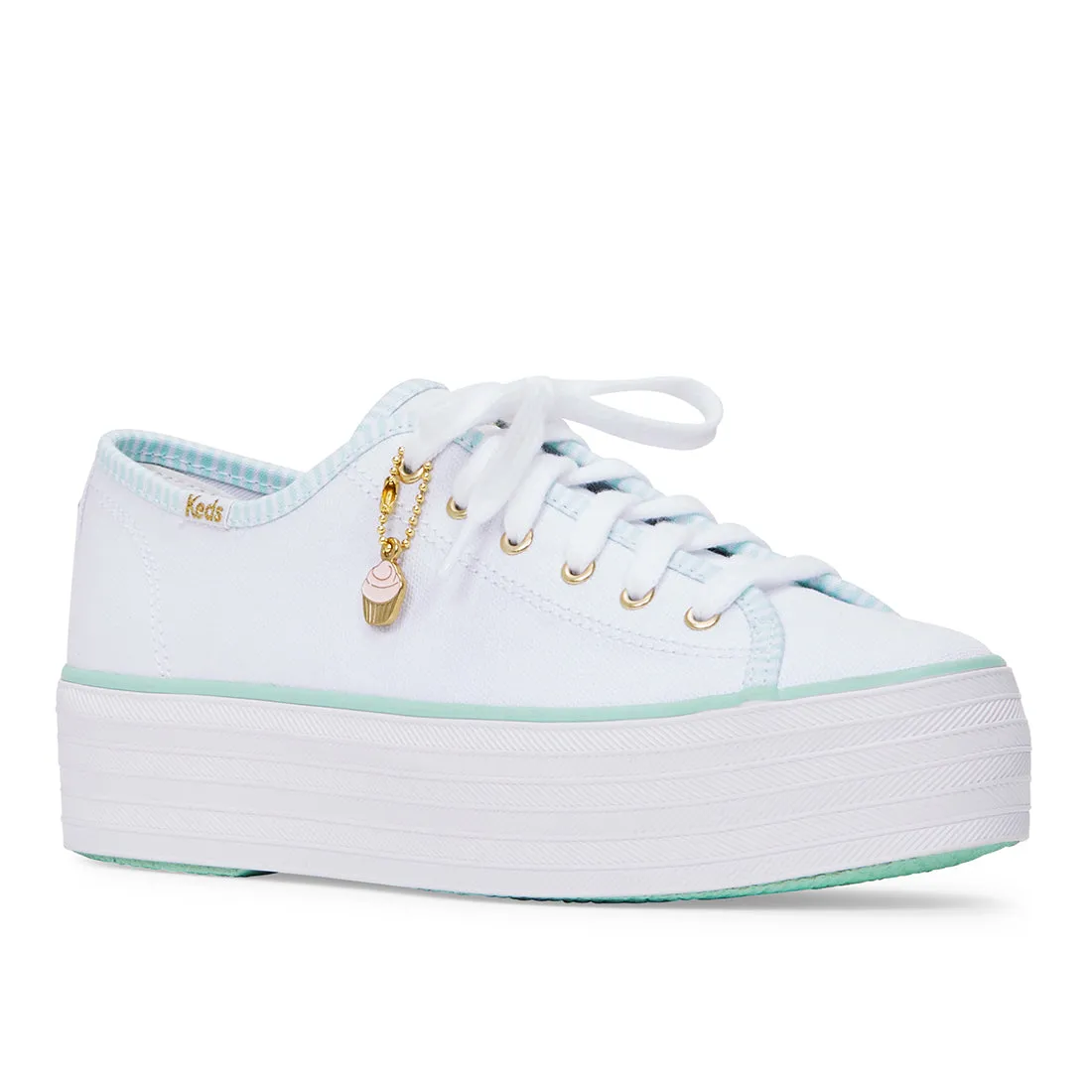 Keds Women’s Triple Up MB Piping Sneaker White/Green