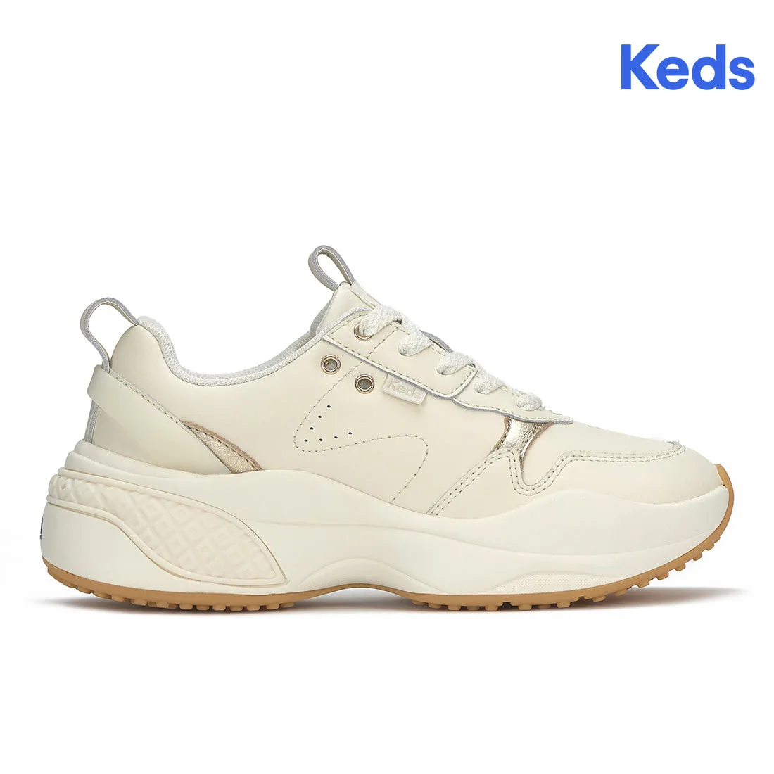 Keds Women’s Cross City Trainer Leather Sneaker Egret/Champagne