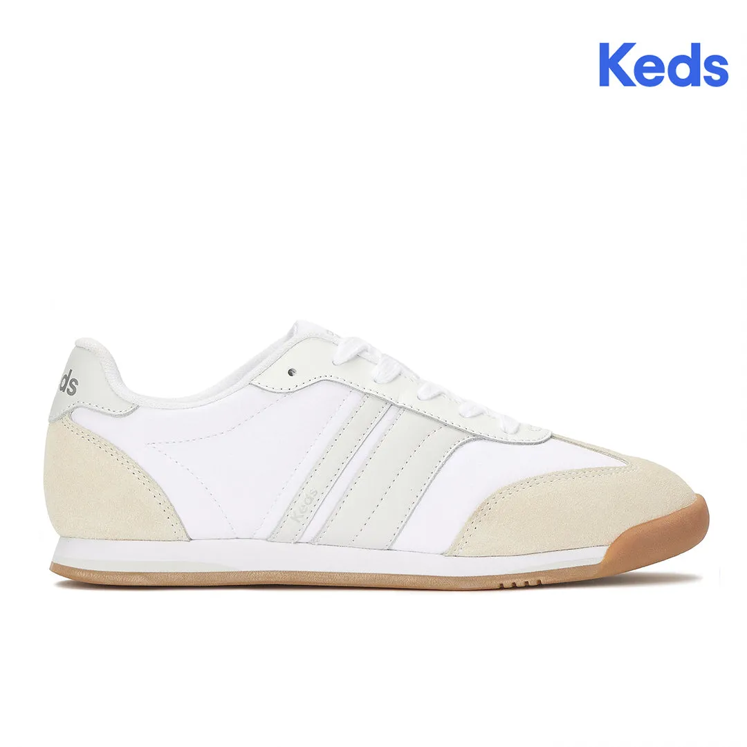 Keds Women’s Revival Nylon/Suede/Leather White/Grey Sneaker