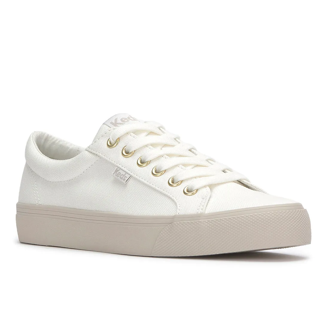 Keds Women’s Jump Kick Canvas Tone Off Foxing Sneaker Snow White