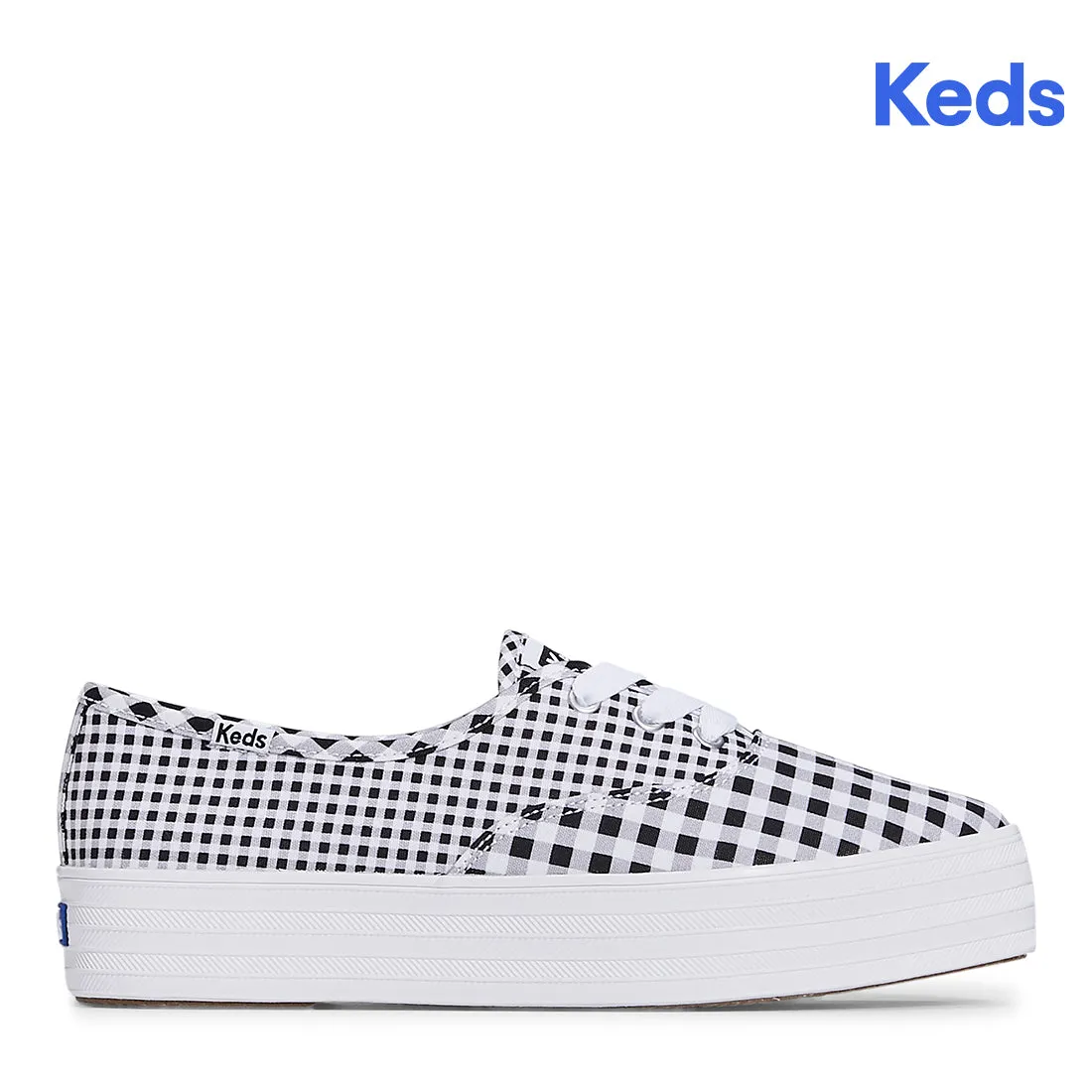 Keds Women’s Point Canvas Gingham Sneaker Black/White