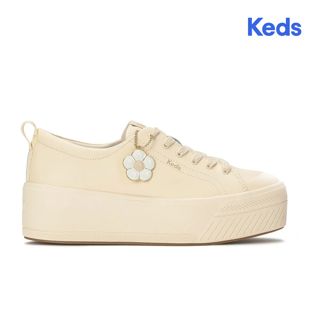 Keds Women’s Skyler Leather Daisy Charm Parchment Sneaker