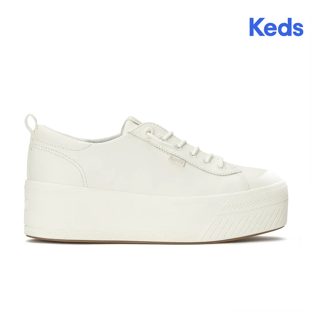 Keds Women’s Skyler Slip On Leather Snow White Sneaker