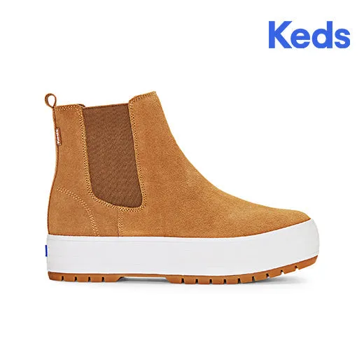 Keds Women’s The Platform Chelsea Lug Suede Sneaker Brown
