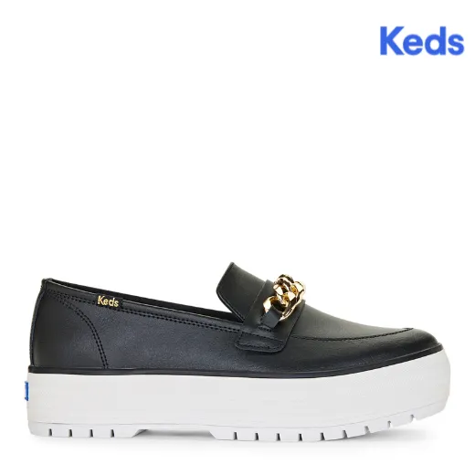 Keds Women’s Triple Decker Loafer Lug Chain Applique Sneakers Black