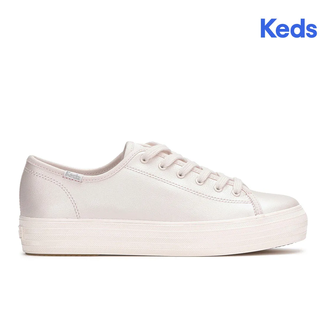 Keds Women’s Triple Kick Leather Pearlized Foxing Cel Pearlized Pink