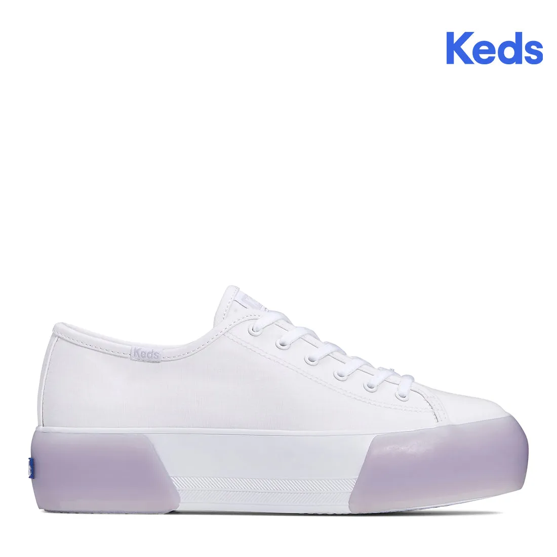 Keds Women’s Triple Up Ripstop Bubble Foxing Sneaker White/Lilac