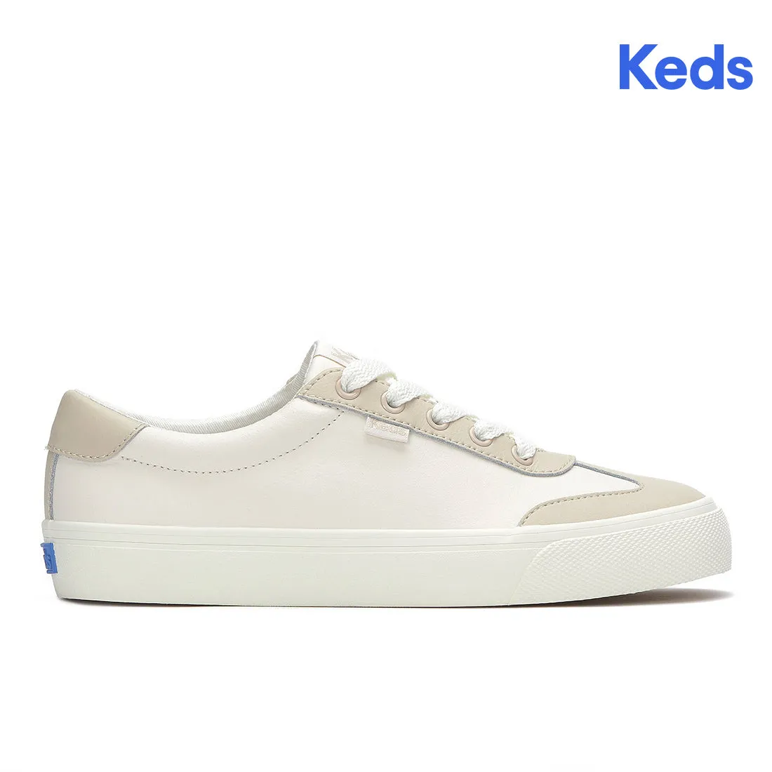 Keds Women’s Jump Kick T-Toe Leather Sneaker Snow White/Oatmeal