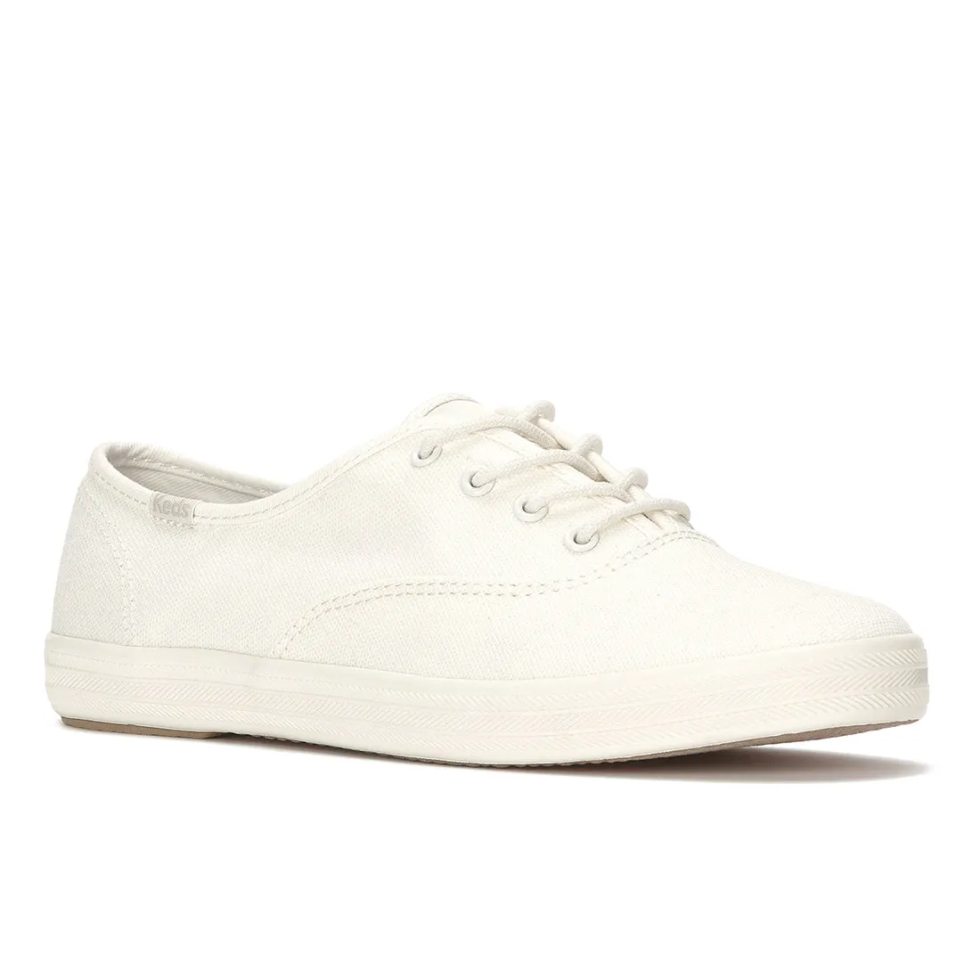 Keds Womens Champion Canvas Water Resistant Egret Sneakers