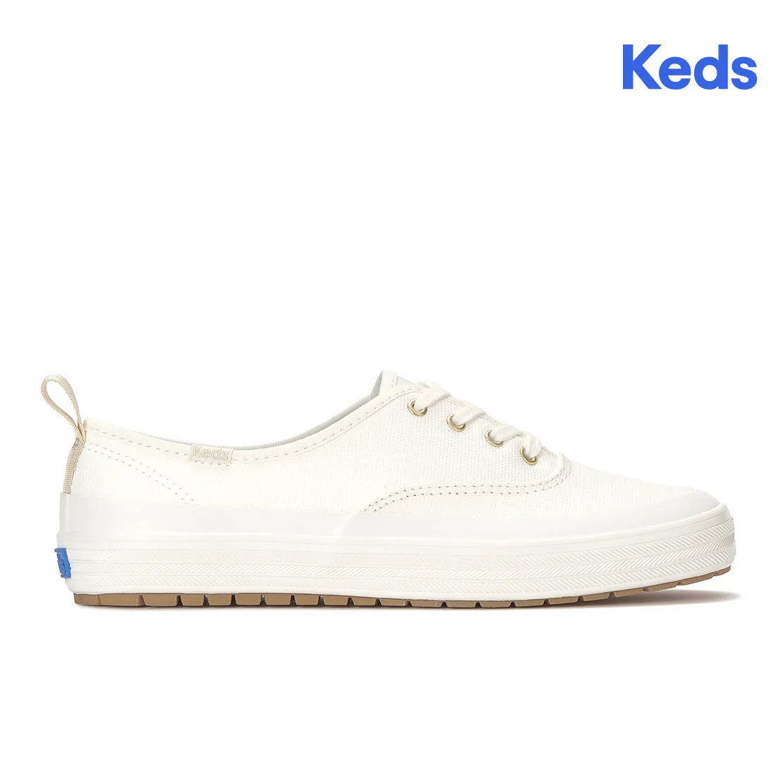 Keds Womens Champion Splash Coated Canvas Snow White Sneakers