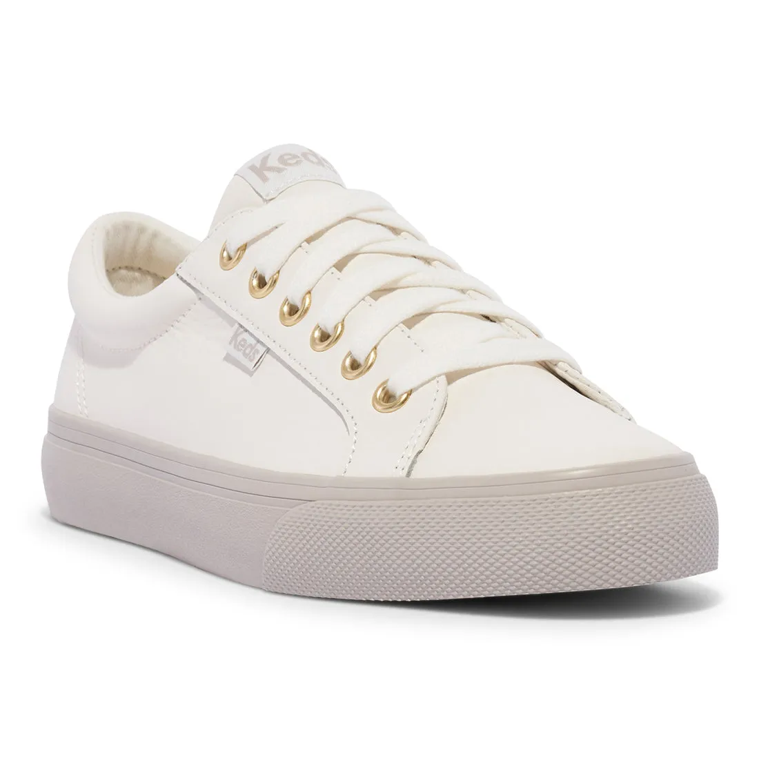 Keds Womens’ Jump Kick Leather Sneaker Snow White