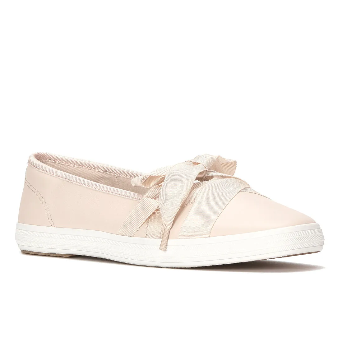 Keds Womens Keds Square Toe Ballet Leather Fall Blush Sneakers