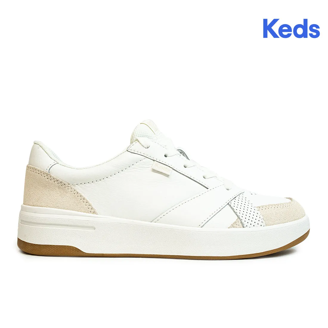 Keds Womens’ The Court Leather Sneaker White/Gum