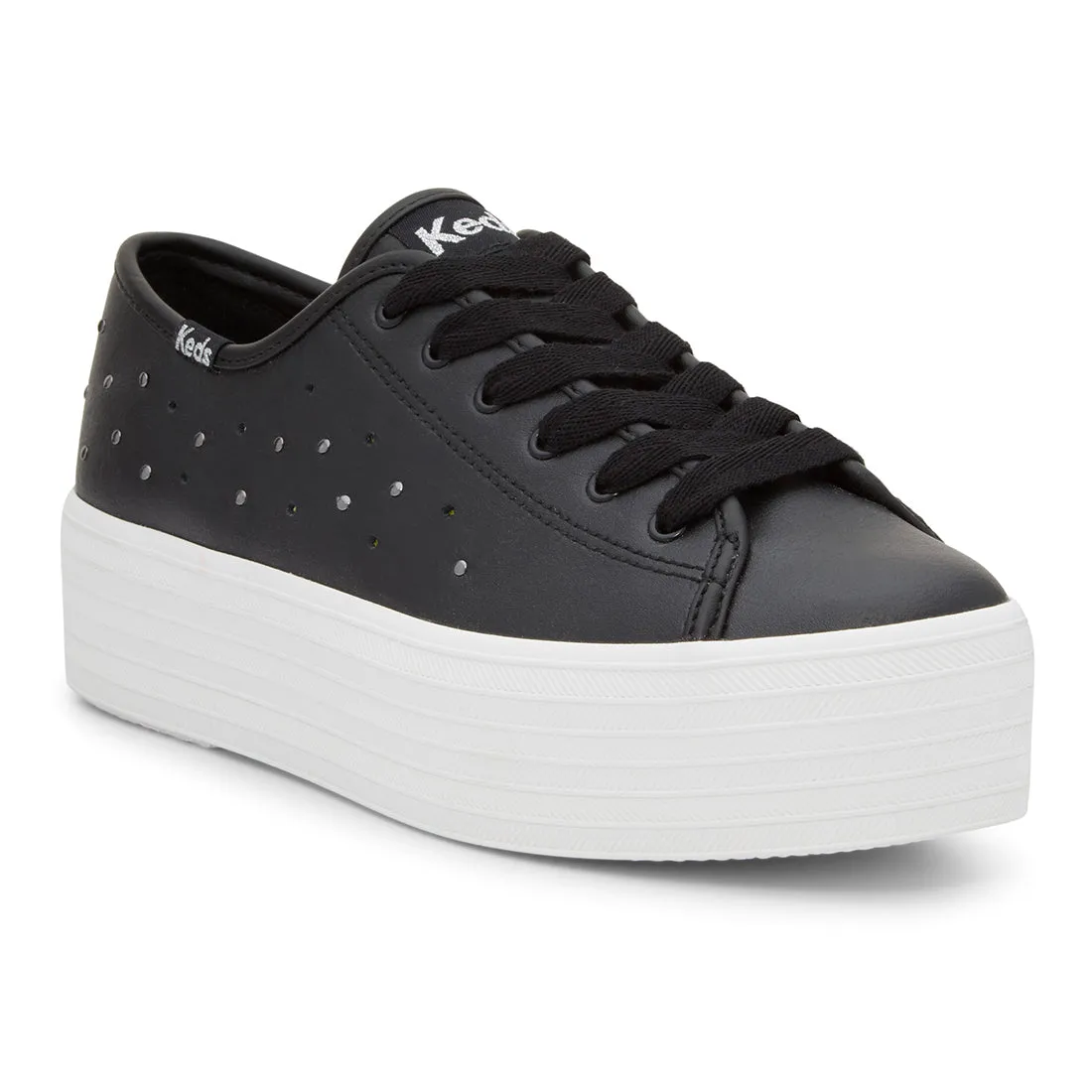 Keds Womens’ Triple Up Leather Light Up Black