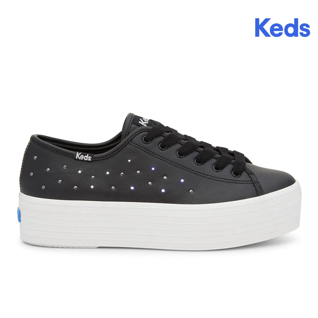 Keds Womens’ Triple Up Leather Light Up Black