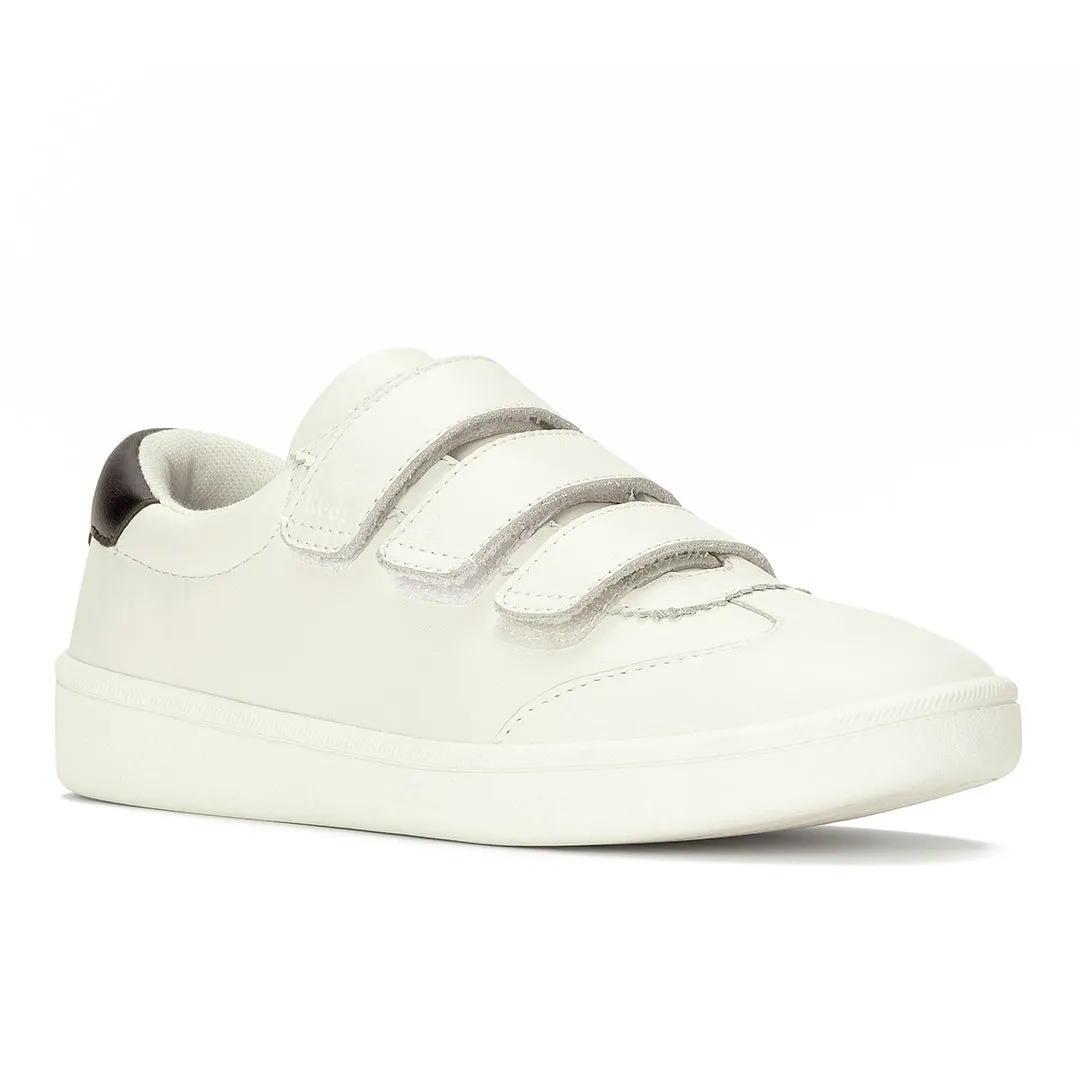 Keds Women’s Ace II V Leather Egret/Black Sneaker