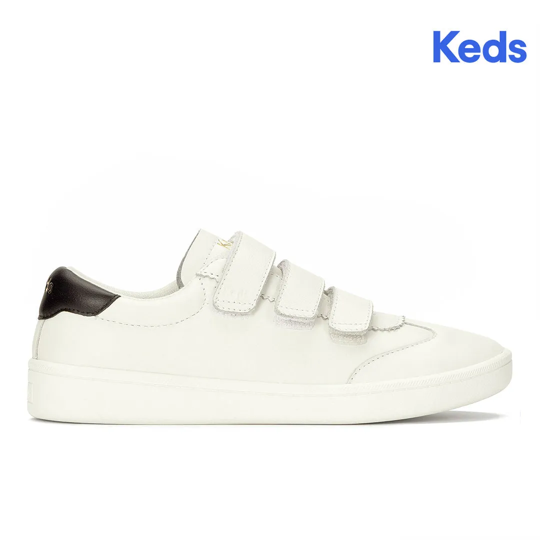 Keds Women’s Ace II V Leather Egret/Black Sneaker