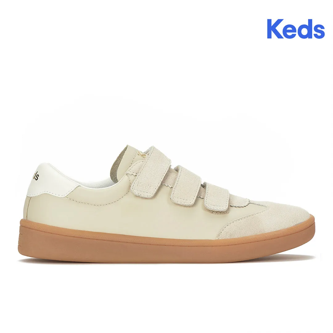 Keds Women’s Ace II V Leather/Suede Translucent Midsole Oatmeal/Snow White Sneaker