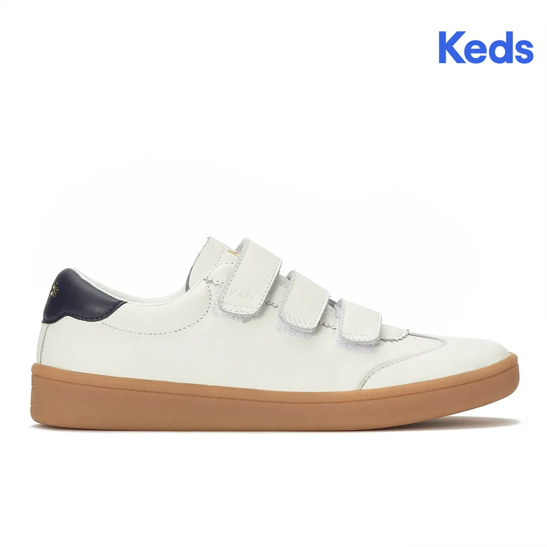 Keds Women’s Ace II V Leather Translucent Midsole White/Navy Sneaker