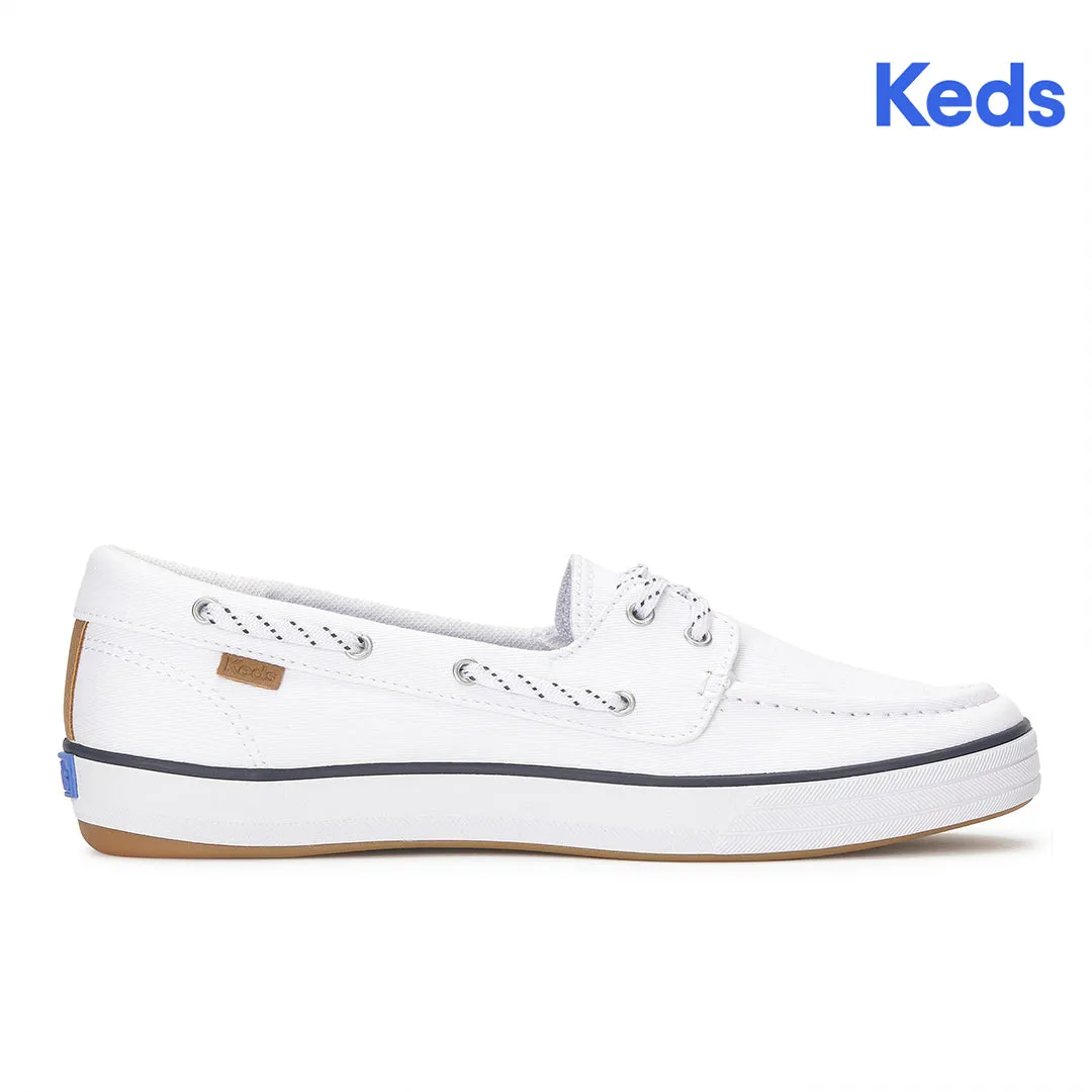 Keds Women’s Center III Boat Twill White Sneaker