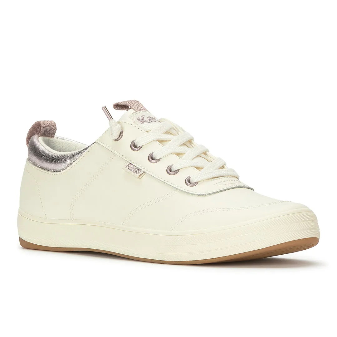 Keds Women’s Center III Slip On Leather Egret/Orchid Sneaker