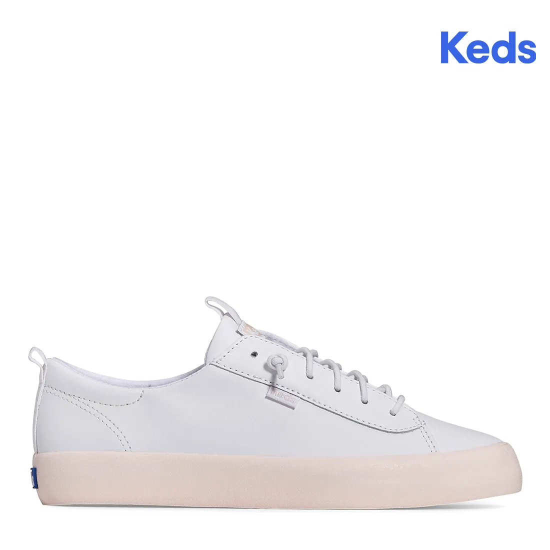 Keds Women’s Kickback Leather Pop Foxing SMU Sneaker White/Blush