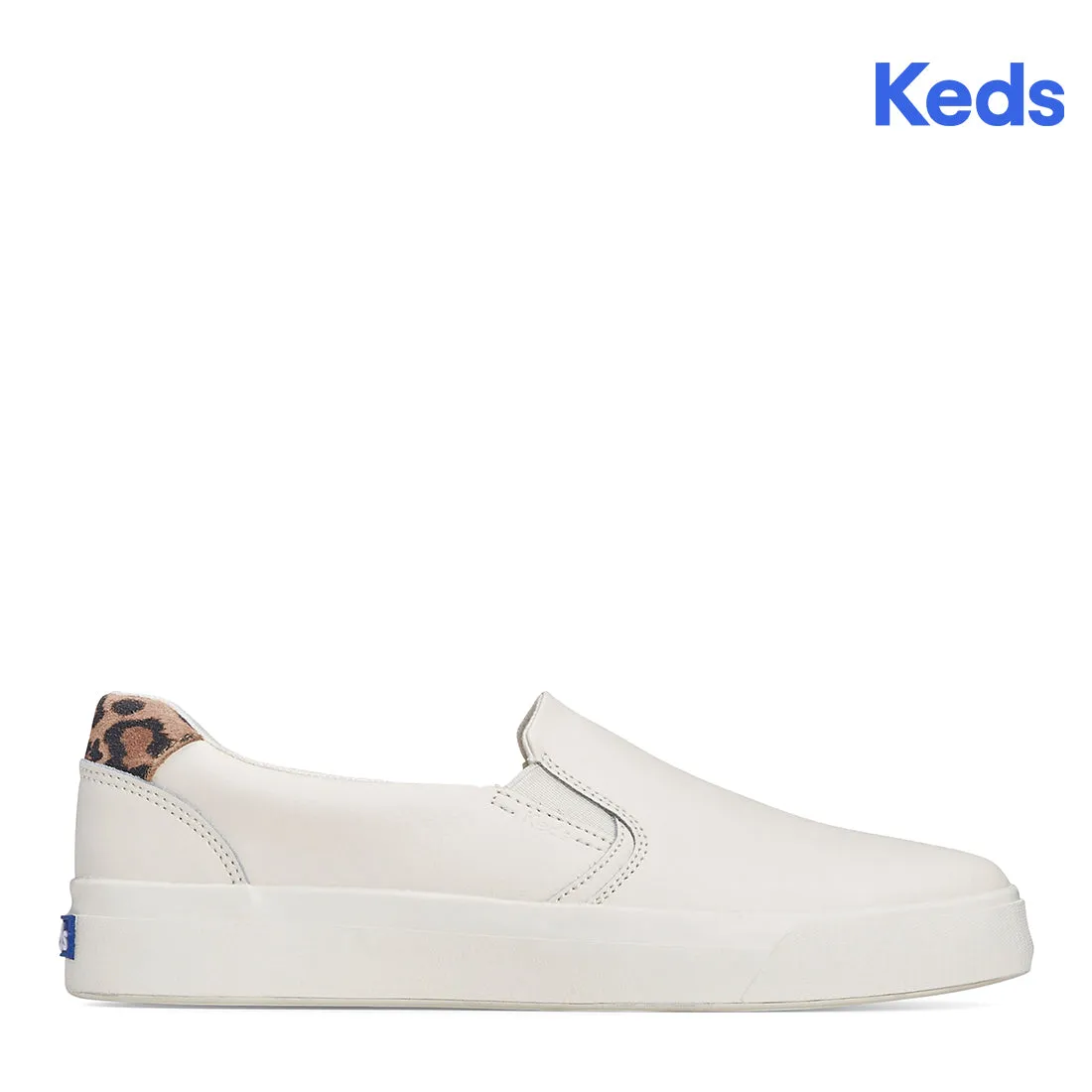 Keds Women’s Pursuit Slip Leather Leo Sneaker White