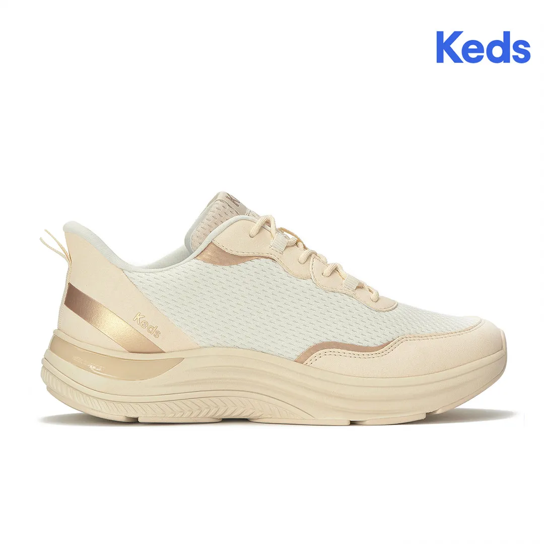 Keds Women’s Blissmove Lace Mesh/Suede Cream/Parchment/Bronze Sneaker