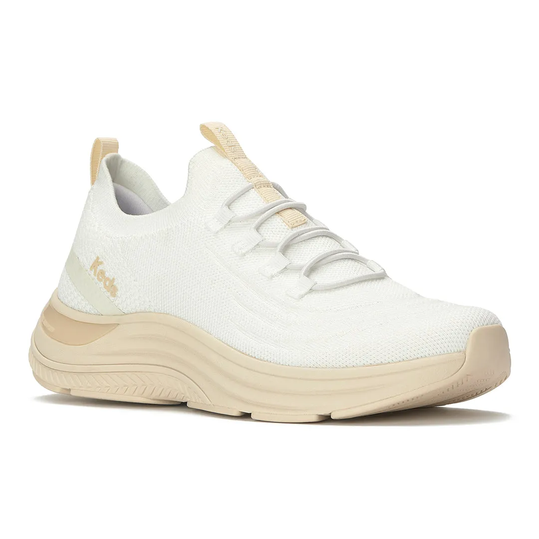 Keds Women’s Blissmove Slip On Eng Knit Snow White/Parchment Sneaker