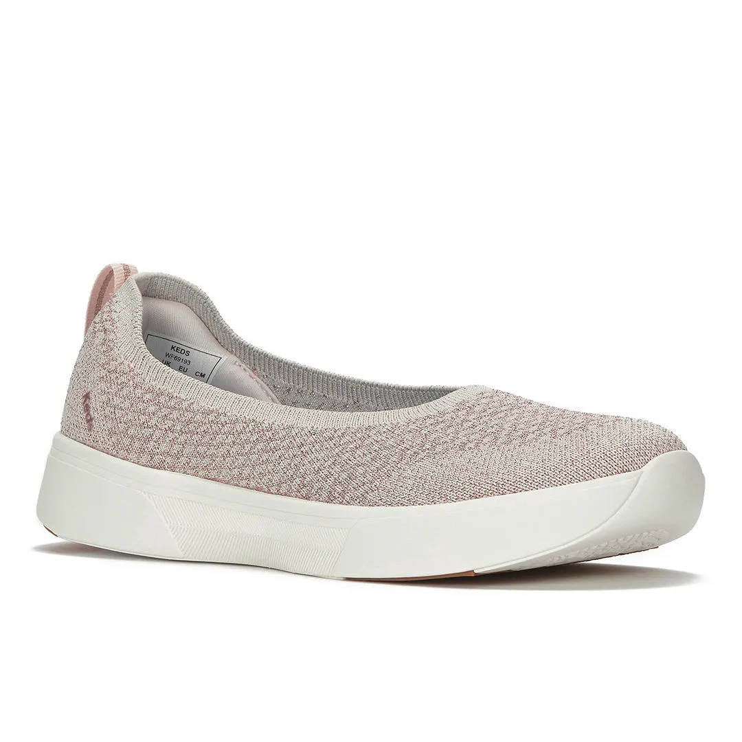 Keds Women’s Blisswalk Skimmer Metallic Eng Knit Rose Gold Sneaker